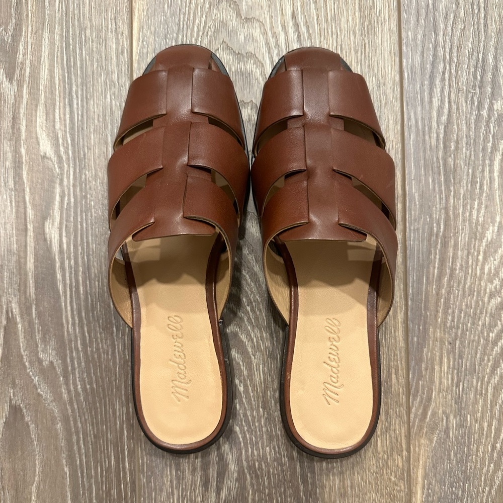 Madewell Brown Leather Mules